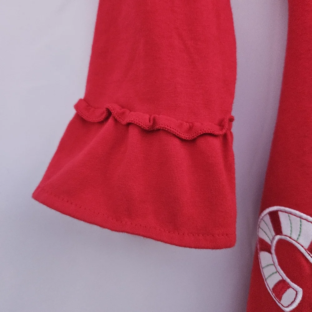 Rare Editions Red Christmas Holiday Dress with Candy Cane Design (Pre-Ow)